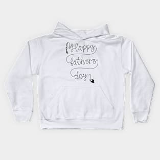 Happy Father's Day Fishing Line Writing Design Kids Hoodie